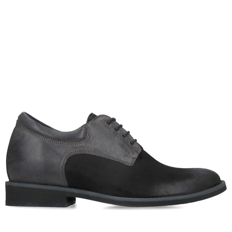 Czarne buty podwyższające Wolter + 7 cm — Konopka Shoes