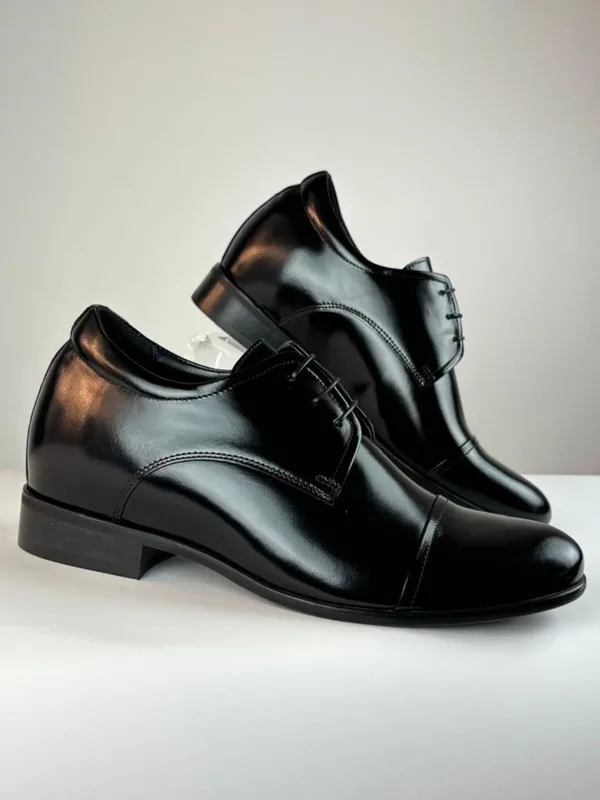 Czarne buty podwyższające Wolter +7 cm — Konopka Shoes