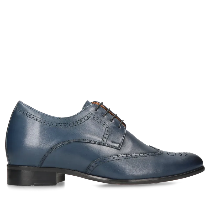 Granatowe derby podwyższające Dustin +7 cm — Konopka Shoes