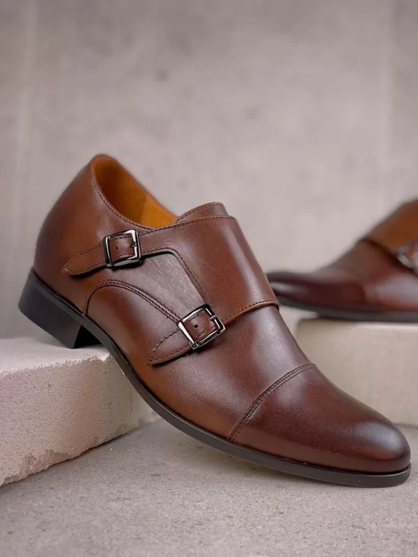 Brązowe buty podwyższające Dustin +7 cm — Konopka Shoes