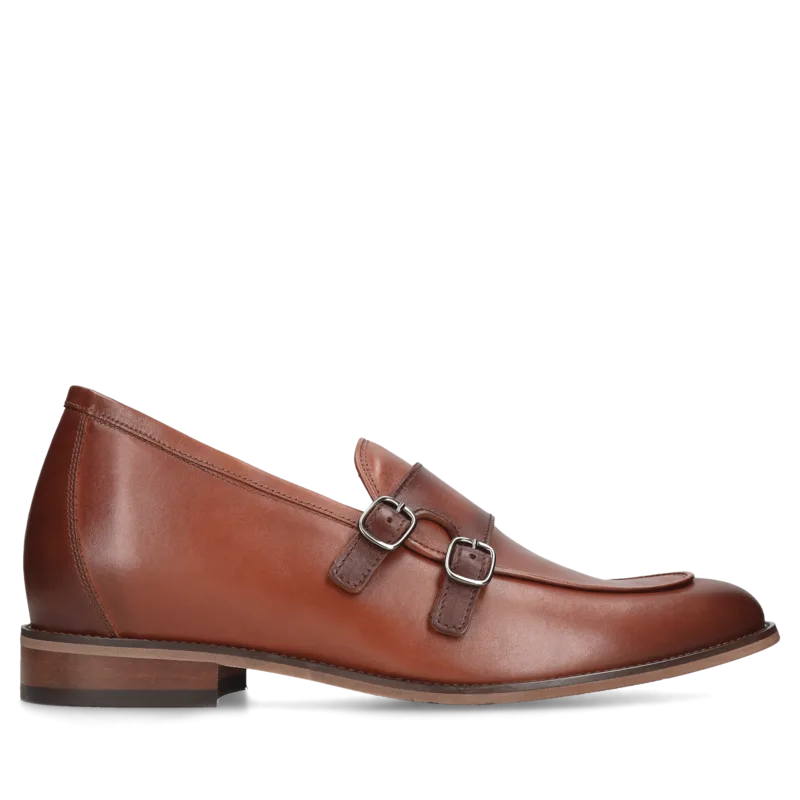 Brązowe buty podwyższające Luis +7 cm — Konopka Shoes