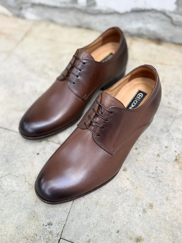 Brązowe buty podwyższające Bruce +7 cm — Konopka Shoes
