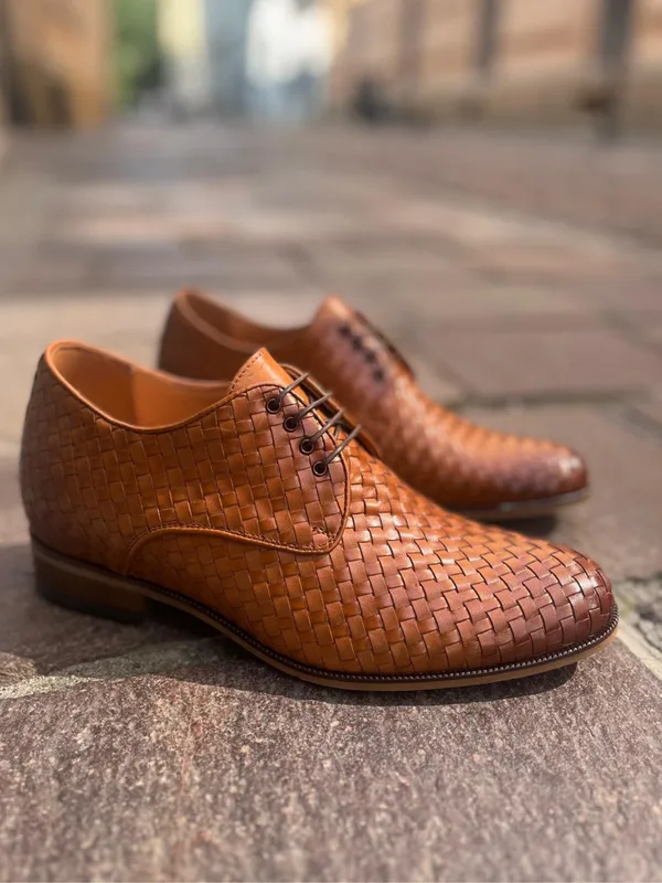 Brązowe buty podwyższające Bruce +7 cm — Konopka Shoes