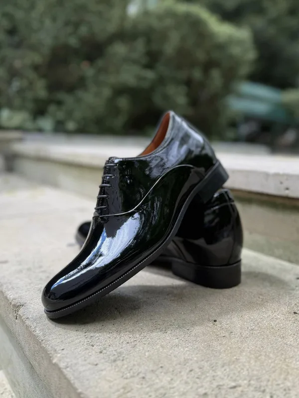 Czarne buty podwyższające Bruce +7 cm — Konopka Shoes