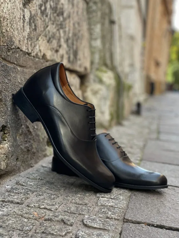 Czarne buty podwyższające Bruce +7 cm — Konopka Shoes