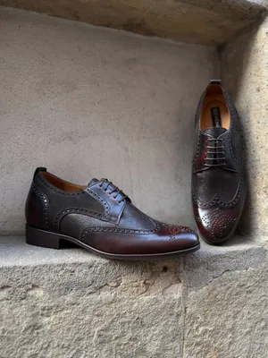 Brązowe buty podwyższające Bruce +7 cm — Konopka Shoes