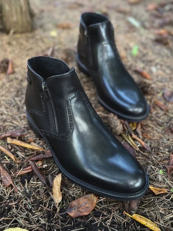 Czarne buty podwyższające Brus II +7 cm — Konopka Shoes