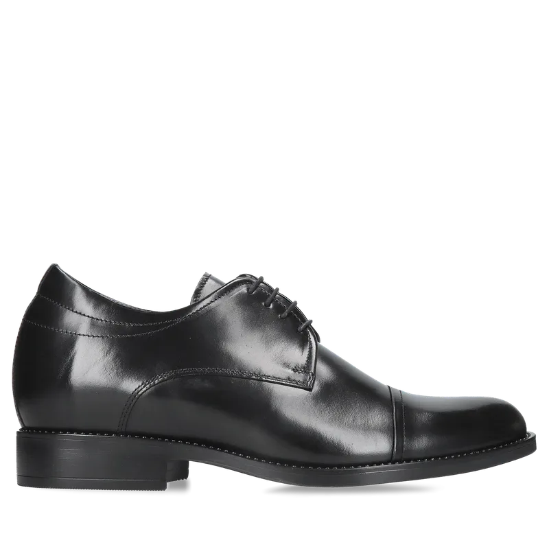 Czarne buty podwyższające Bruce +7 cm — Konopka Shoes