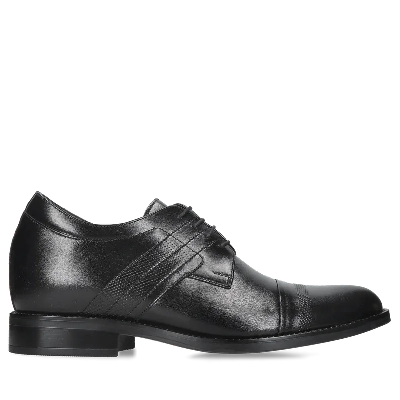 Czarne buty podwyższające Bruce +7 cm — Konopka Shoes