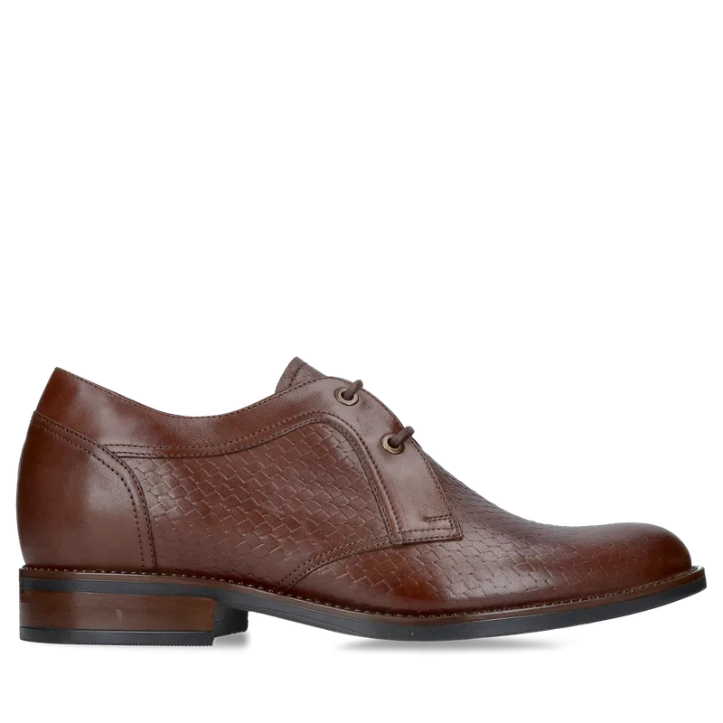 Brązowe buty podwyższające Bruce +7 cm — Konopka Shoes