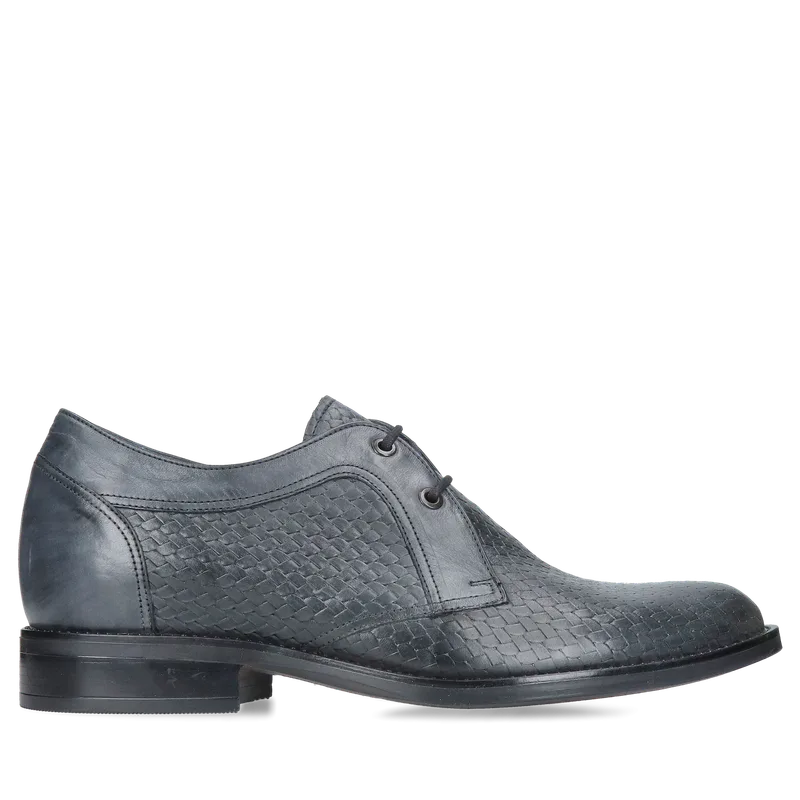 Grafitowe buty podwyższające Bruce +7 cm — Konopka Shoes