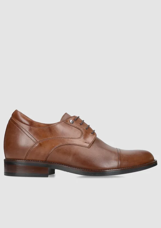 Brązowe buty podwyższające Bruce +7 cm — Konopka Shoes