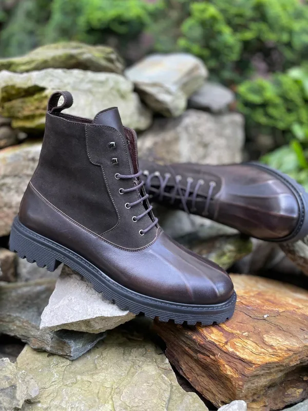 Brązowe trzewiki Aksel — Konopka Shoes