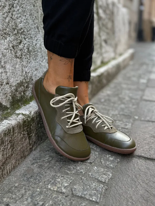 Zielone półbuty Barefoot — Konopka Shoes