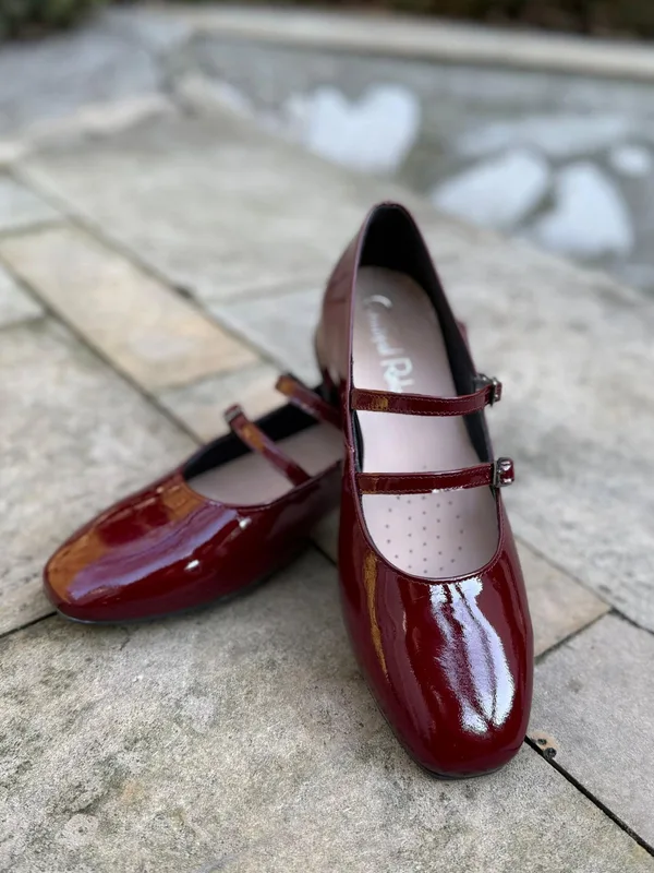 Bordowe baleriny Luisa — Konopka Shoes