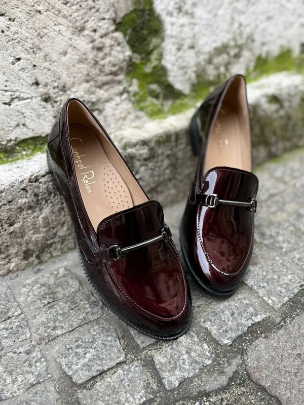 Bordowe loafersy Julia — Konopka Shoes
