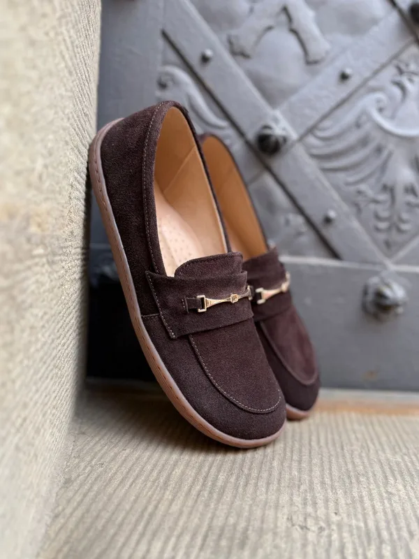 Brązowe półbuty barefoot — Konopka Shoes