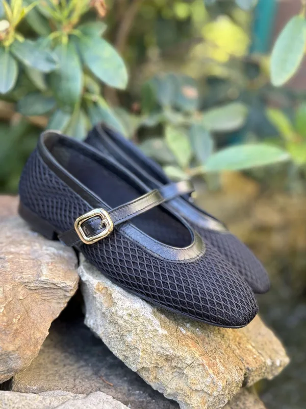 Czarne baleriny Luisa — Konopka Shoes