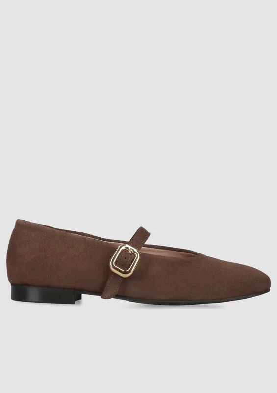 Brązowe baleriny Luisa — Konopka Shoes