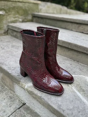Bordowe botki Lorena — Konopka Shoes