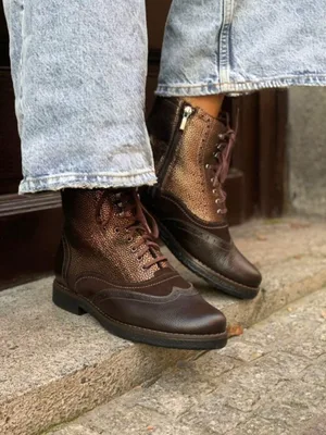 Brązowe botki Marion — Konopka Shoes