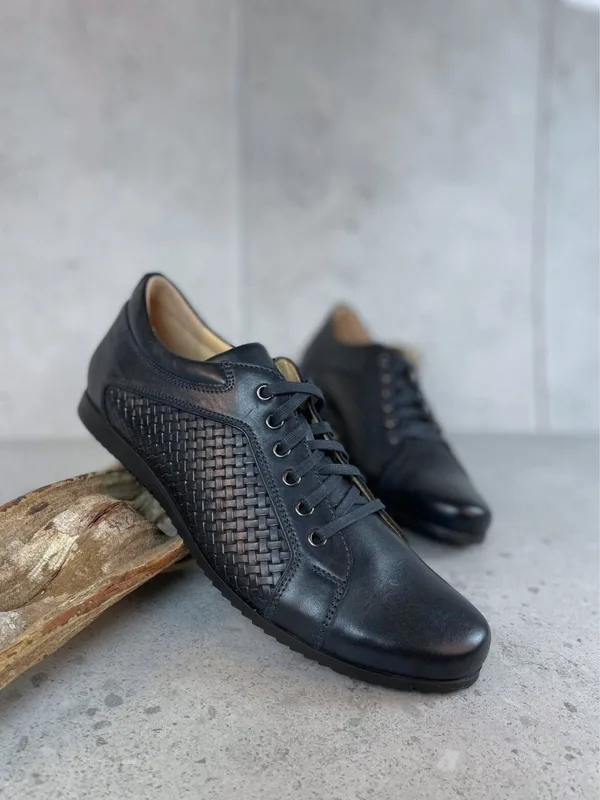 Granatowe półbuty Timo — Konopka Shoes