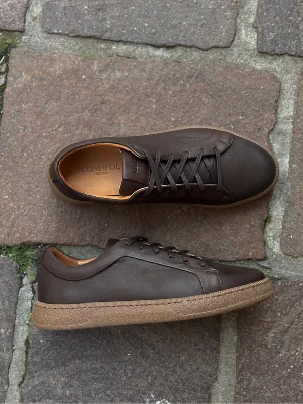 Brązowe sneakersy Milo — Konopka Shoes