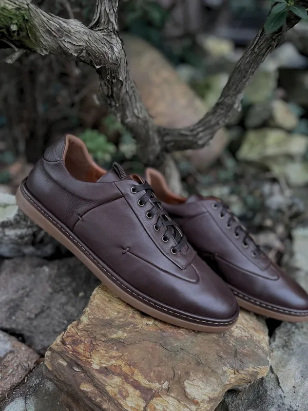 Brązowe półbuty Casey — Konopka Shoes