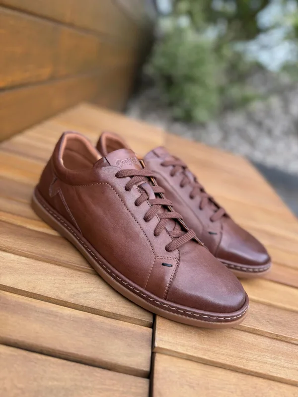 Brązowe sneakersy Casey — Konopka Shoes
