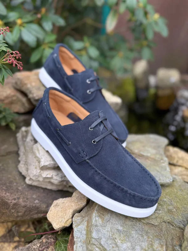 Granatowe półbuty Alessio — Konopka Shoes