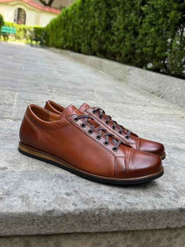 Brązowe półbuty Ksawery — Konopka Shoes