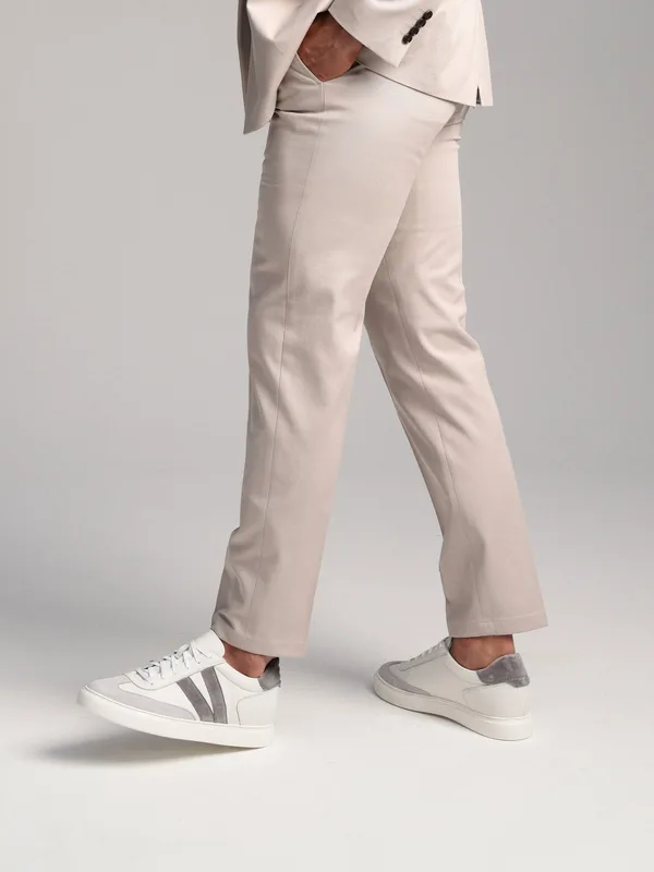 Biało szare buty podwyższające Xavier +6 cm — Konopka Shoes