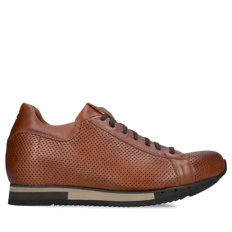 Brązowe buty podwyższające Cyrus +6 cm — Konopka Shoes