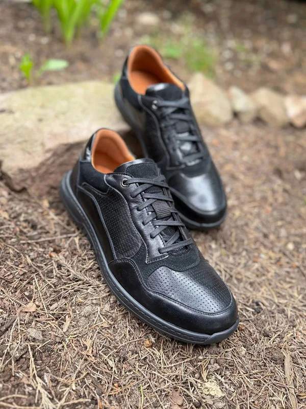 Czarne półbuty Edgar — Konopka Shoes