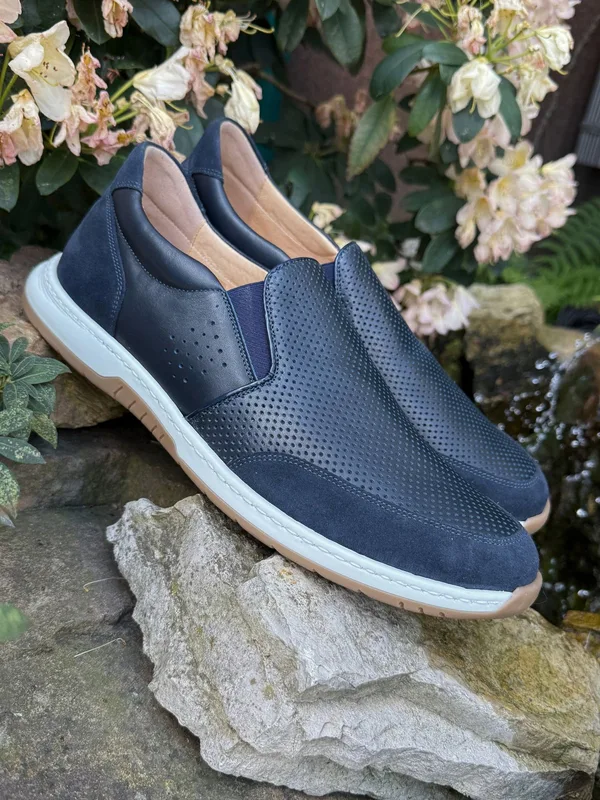 Granatowe półbuty Edgar — Konopka Shoes