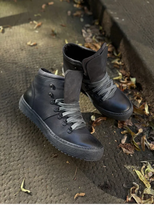 Szare trzewiki Isak — Konopka Shoes
