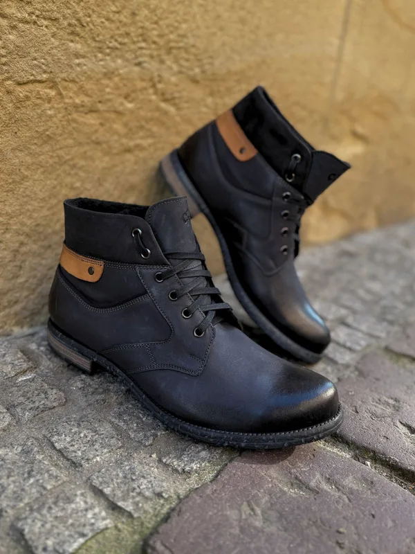 Czarne trzewiki Filip — Konopka Shoes