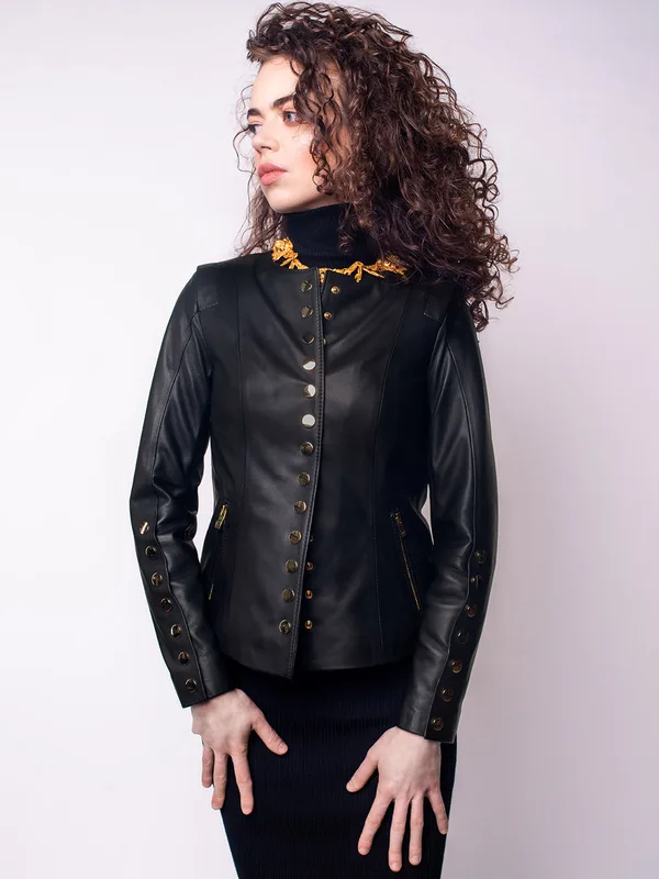 Kurtka skórzana damska GRACE IN BLACK — LA FENICE