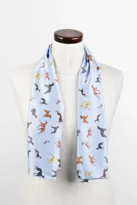 Apaszka podłużna z chartami błękit — LOANI