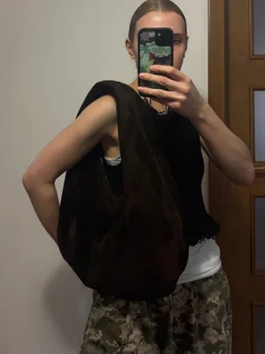 HOBO BAG BROWN SUEDE — mkuzniacka