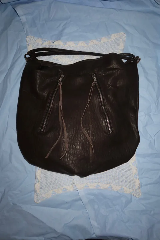 HOBO BAG BUBBLE BROWN LEATHER — mkuzniacka