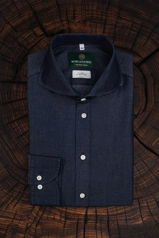 Koszula denimowa (jeans) z kołnierzem włoskim Texas — Morgan & Ness