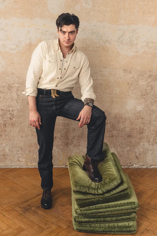 Dakota patrol shirt koszula nieformalna western ze sztruksu w maślanym kolorze — Morgan & Ness