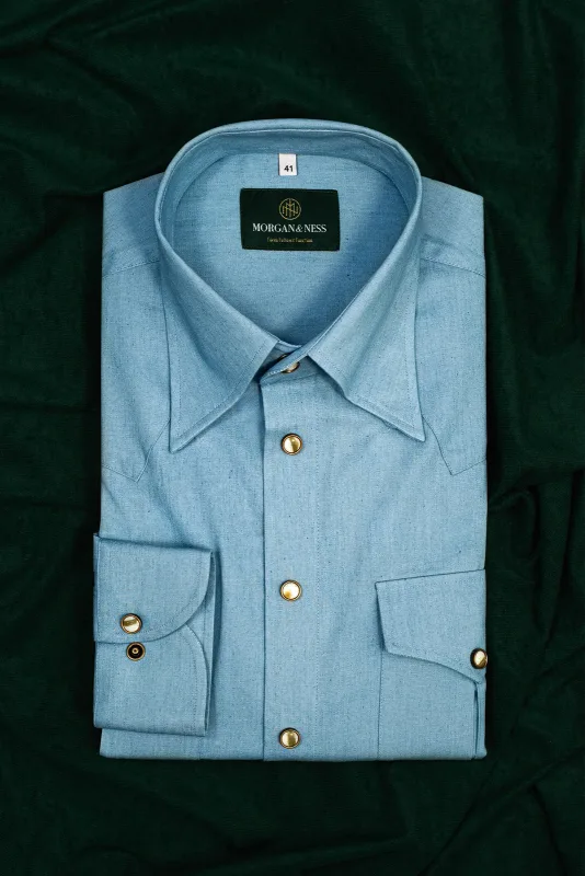 Koszula westernowa z jasnego denimu Texas patrol shirt light — Morgan & Ness