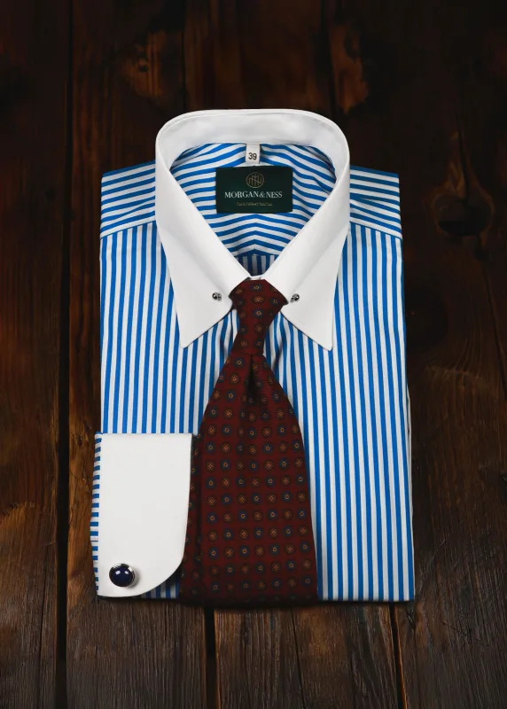 Wall Street koszula formalna winchester pin collar w prążek — Morgan & Ness