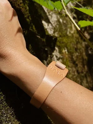 Bransoletka „Przekładana", kolekcja "Łeba", kolor piaskowy, skóra naturalna — NALA