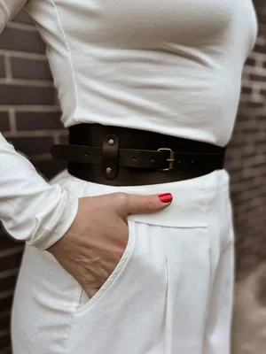 Pasek zapinany, kolekcja „Katowice", skóra naturalna, kolor czarny, okucia stare złoto — NALA