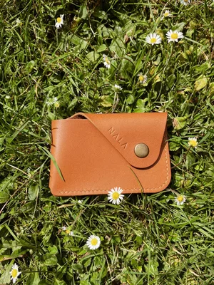 Cardholder etui na karty, kolekcja "Kraków, karmelowy brąz, skóra naturalna — NALA