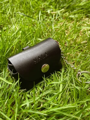 Pokrowiec na klucze, AIRpods'y, kolekcja "Katowice" kolor czarny / srebro, skóra naturalna — NALA