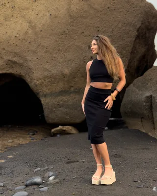 Prążkowany komplet Aga – Czarna Pokusa — No Pewnie